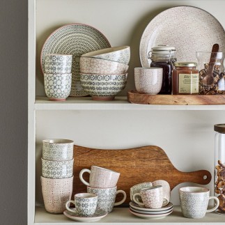 Mug floral gres Bloomingville Cecile set de 3