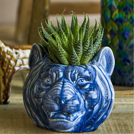 cache pot gres bleu tete de bete animal bloomingville abner