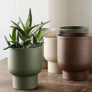 Cache pot design epure metal Madam Stoltz set de 2