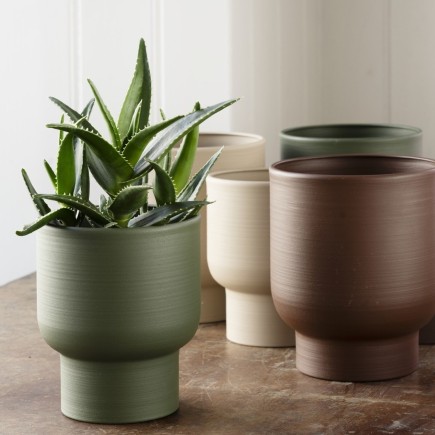 Cache pot design epure metal Madam Stoltz set de 2