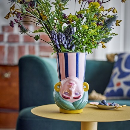 Vase original tete a l envers ceramique coloree Bloomingville Miss Jody