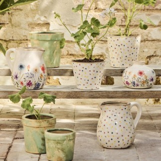 Vase ceramique motif petites fleurs IB Laursen