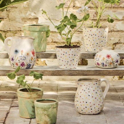 Vase ceramique motif petites fleurs IB Laursen