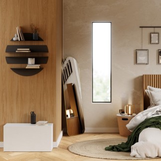 umbra etagere murale design ronde metal noir moderne desarticule solis