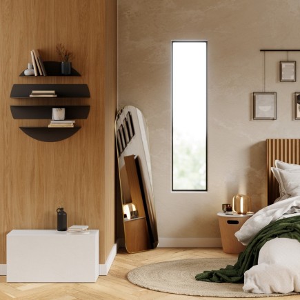 umbra etagere murale design ronde metal noir moderne desarticule solis