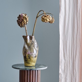 Vase gres froisse artisanal Bloomingville Benoit