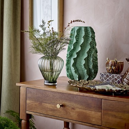 vase verre classique vert strie bloomingville reeve