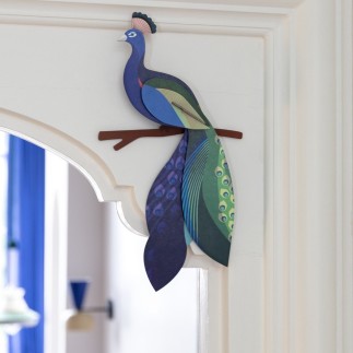 Paon decoration murale carton Studio Roof Peacock