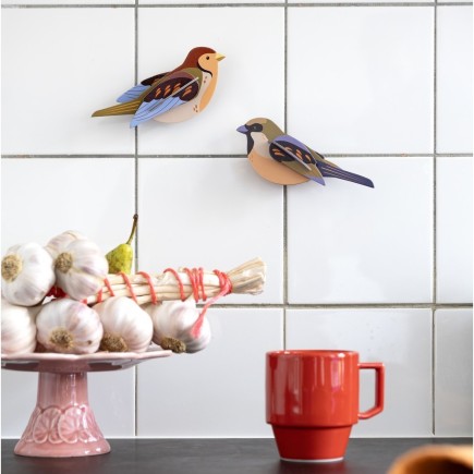 oiseaux decoratifs carton moineaux studio roof sparrows