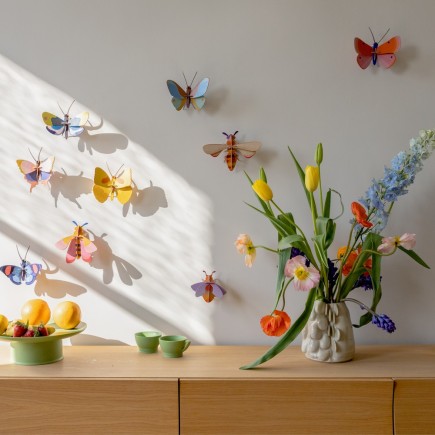 papillons jaunes decoration murale studio roof yellow butterflies set de 3