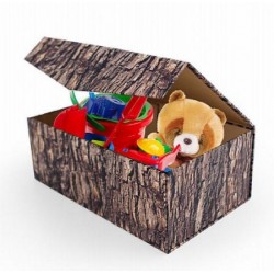Faltbare Spielzeug-Aufbewahrungsbox aus Pappe Holzschnitt kikkerland L