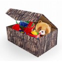 Coffre rangement jouets carton pliable woodblock kikkerland L