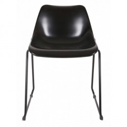 Chaise design en métal noir bucket woood