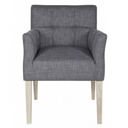 Chaise fauteuil design confortable tissu gris woood