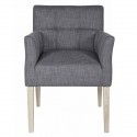 Chaise fauteuil design confortable tissu gris 