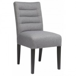 Chaise design confortable tissu gris clair caldes woood