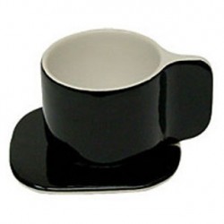 TASSE A CAFE AVEC SOUCOUPE NOIRE SENTOU TI