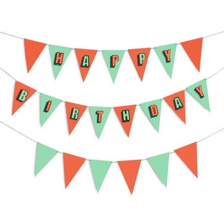 Guirlandes fanions bannière anniversaire happy birthday