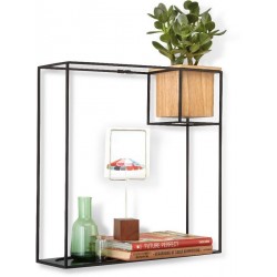 Etagère métal noir avec jardinière cubist umbra