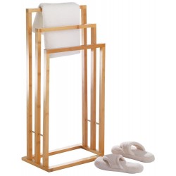 Porte-serviettes sur pied en bois de bambou zeller