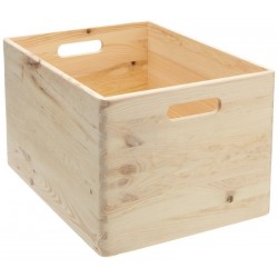 Grande boîte en bois de pin 60 x 40 x 24 cm