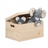 Coffre de rangement en bois de pin naturel zeller 40 x 30 x 24 cm