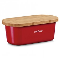 Zeller 25356 Bread Storage Bin, Bamboo, Melamine, red