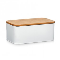 Zeller 25370 Bread Storage Bin, metal white matt 