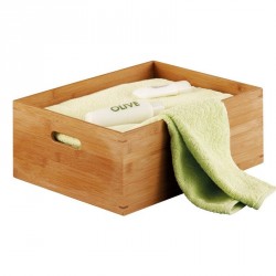 Caisse de rangement en bois de bambou zeller 40 x 30 x 14 cm