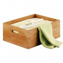 Caisse de rangement en bois de bambou 40 x 30 x 14 cm