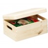 Zeller 13150 Contenitore portaoggetti con coperchio, in legno di conifera, 30 x 20 x 15 cm