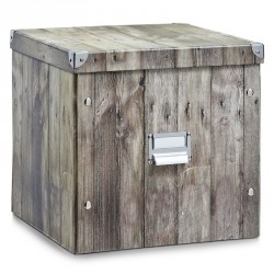 Boîte de rangement carrée en carton zeller wood