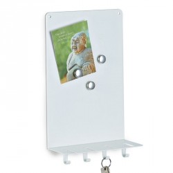 Tableau mémo magnétique porte-clés blanc zeller 13855