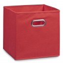 Boîte de rangement carrée tissu rouge, 28 x 28 x 28 cm Zeller