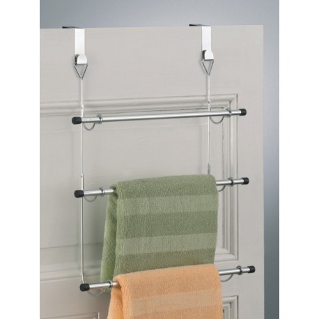 Porte-serviettes à suspendre sur porte métal chromé zeller