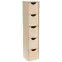 Mini colonne bloc rangement 5 tiroirs bois brut zeller 13190
