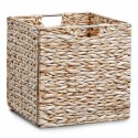 Panier tressé pliable en jonc naturel beige zeller