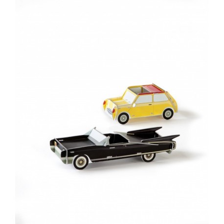 Voitures miniatures en carton cool car studio roof (set de 2)