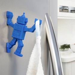 Patere aimantee robot bleu robohook peleg design