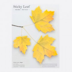 Bloc-notes poétique feuilles d'érable jaune sticky leaf appree