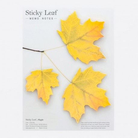 Appree - Large Autumn Leaf Sticky Note (Maple - Yellow)