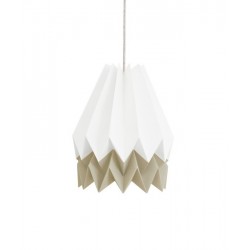 Lampenschirm aus weißem Origami-Papier mit taupefarbenem Streifen Orikomi