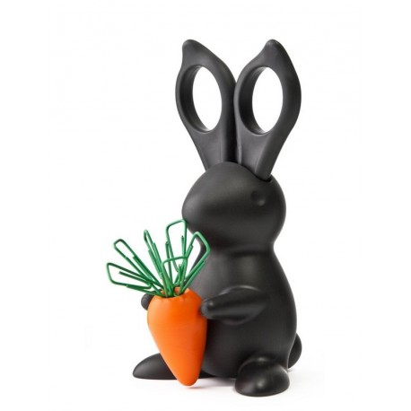 Ciseaux de bureau lapin Qualy bunny noir