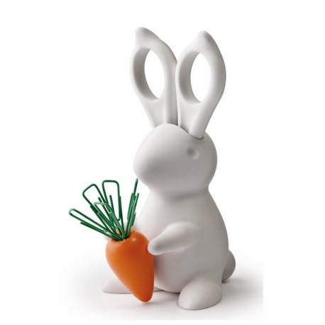 Lapin accessoire de bureau Qualy bunny blanc