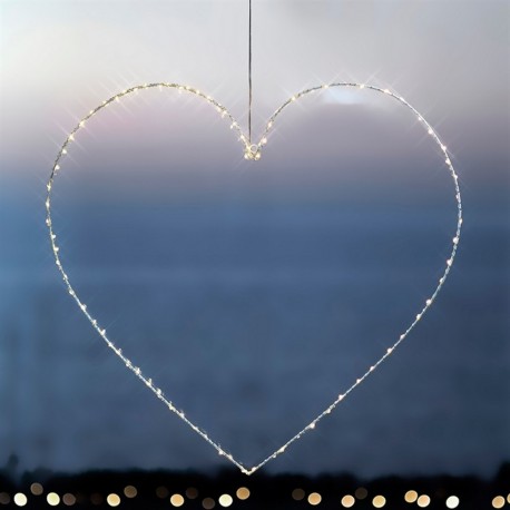 Decoration lumineuse coeur fil de fer sirius liva heart 41280