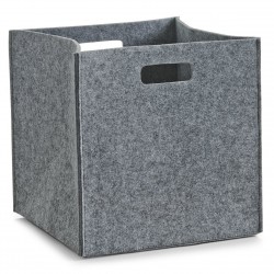 Zeller quadratischer Aufbewahrungsbehälter aus grauem Filz 32 x 32 x 32 cm