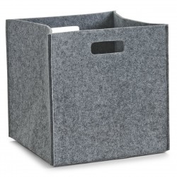 Zeller 14321 Cesto portaoggetti in feltro, grigio 32 x 32 x 32 cm