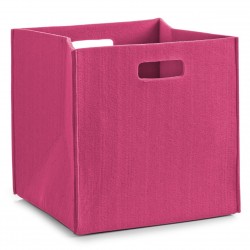 Corbeille rangement cube feutre rose zeller 14323