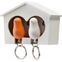 Maison accroche-clés oiseaux orange duo sparrow key qualy