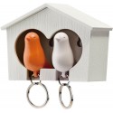 Maison accroche cles oiseaux duo sparrow key qualy QL10124OR